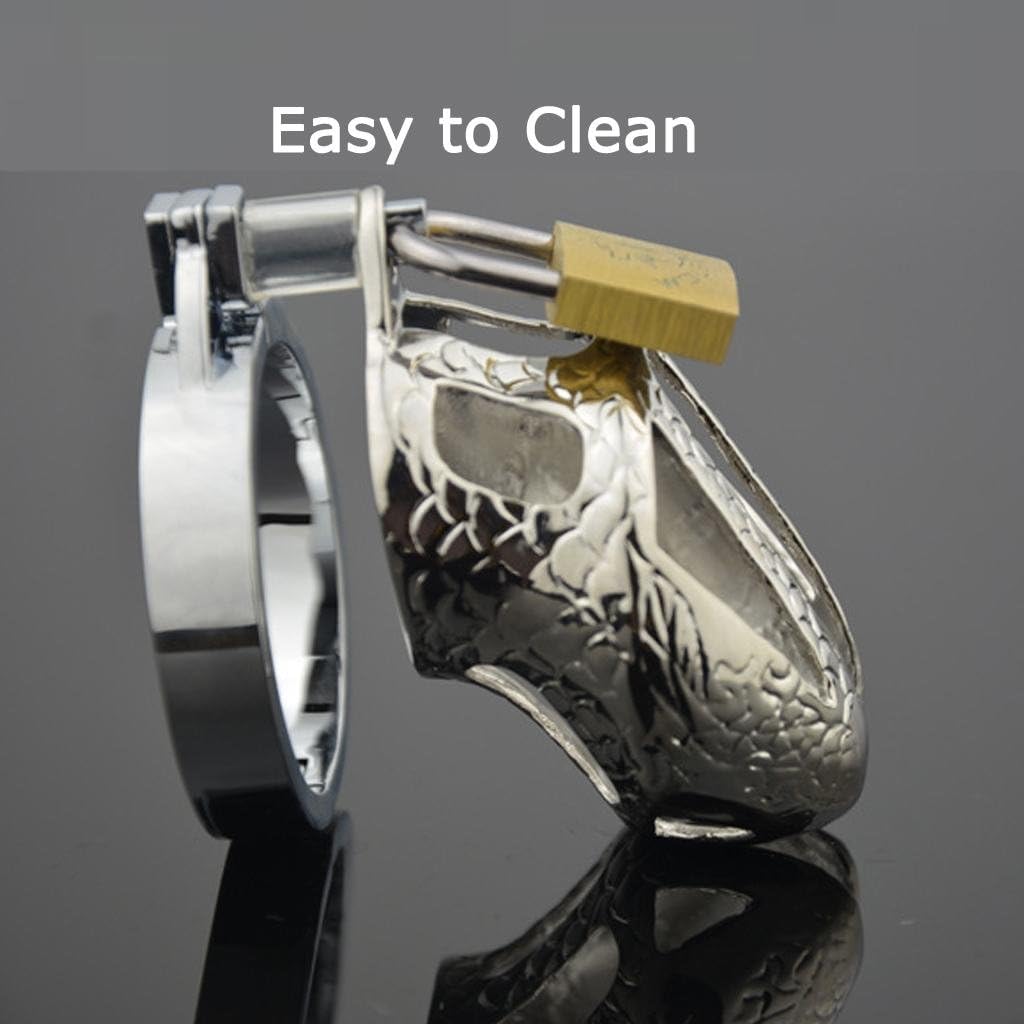 I57WGE Male Chast-ity Lockable Cage Stainless Steel Belt for Men with 47MM Ring