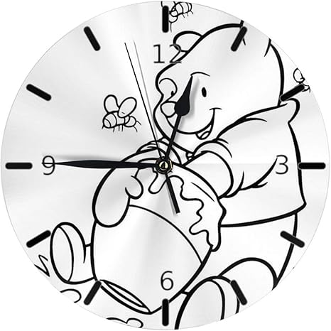 Amazon Co Jp 壁紙のくまのプーさん1 掛け時計 円形 シンプル 静音 おしゃれ 高級感 フレームなし インテリア 壁掛け時計 置き時計 ホーム キッチン