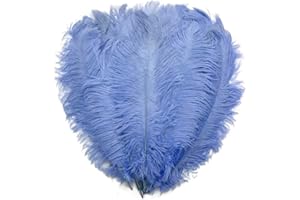 Moonlight Feather, Ostrich Feathers - Light Blue Drabs Feathers - 6-8 Inches Long - 10 Dyed Ostrich Feathers