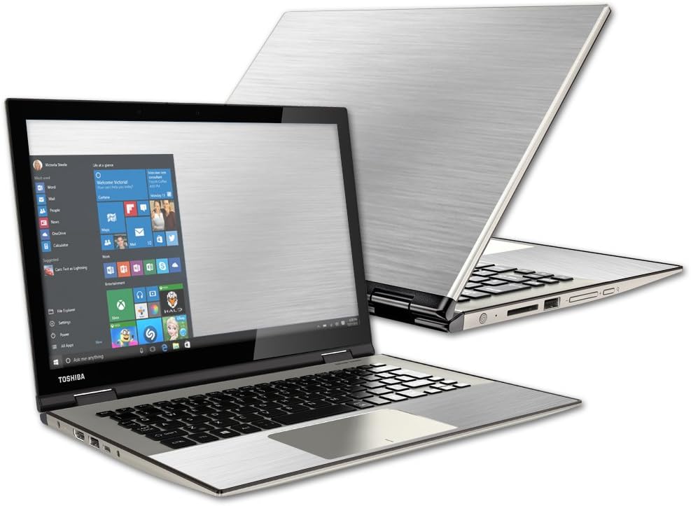 Mightyskins Skin Compatible with Toshiba Satellite Radius 12.5" Wrap Cover Sticker Skins Cold Steel