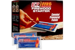 EZ FIRE FIRESTARTER Naturally Occurring, Reliable, All Purpose, Easy-to-Use Fire Starter for Wood Stoves, Fireplaces, Campfires, and Bonfire – Waterproof, Windproof, Safe, Clean, Odorless | 25 Pack