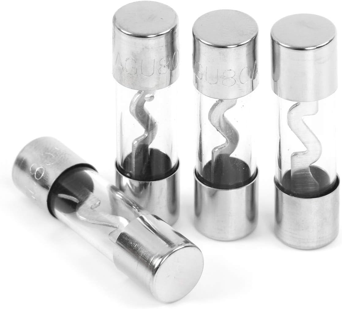 Belva BAGU80 4 Pack of 80 Amp Nickel-Plated AGU Fuse
