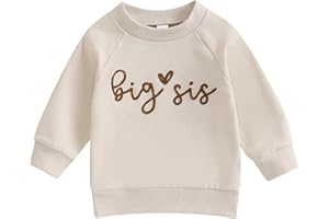 Sanqidu Toddler Girls Big Sister Sweatshirt Little Sis Outfit Baby Boy Brother Long Sleeve T Shirt Tops Lil BRO Tees