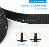 URAQT 15mm x 10m Fastening Tape Hook and Loop Cable Ties Reusable Black view 6