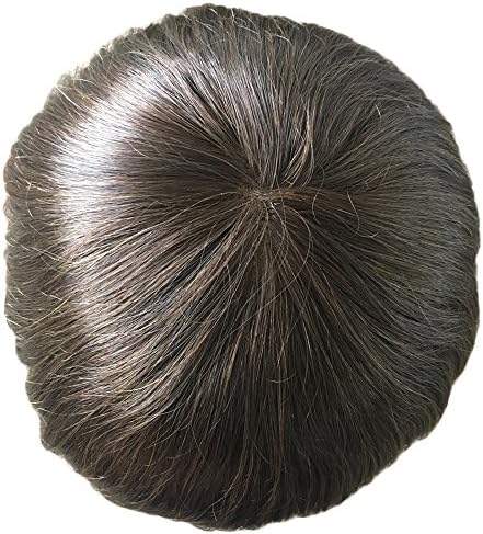 PANCY Toupee For Men Soft Thin Super Swiss Lace Human Hair Replacement Wig,8 X 10 Inch #3