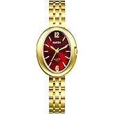 Avaner Women's Bracelet Wrist Watches: Ladies Vintage Gold Silver Stainless Steel Band Retro Oval Analog Quartz Watch