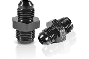 PFCKE 6AN Male to 5/8 x 18 Inverted Flare Thread Adapter Fittings Aluminum Straight Black Pack of 2