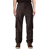 Plaid&Plain Men's Relaxed Fit Cargo Pants, Matte Cotton-Touch Multi-Pocket Casual Loose Fit Work Pants with Flex Waistband