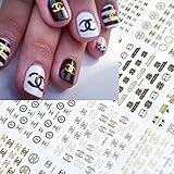 5 Sheets Self Adhesive Nail Art Stickers Decal Luxury Nail Designers Nails Logo Nail Decal…