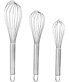 ONME Stainless Steel  Balloon Wire Whisk for Blending, Whisking, Beating, Stirring, Set of 3 8-inch/10-inch/12-inch