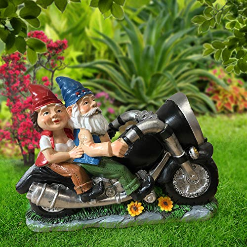 Biker Garden Gnomes Outdoor Funny Figurine Motorcycle Statues (Biker