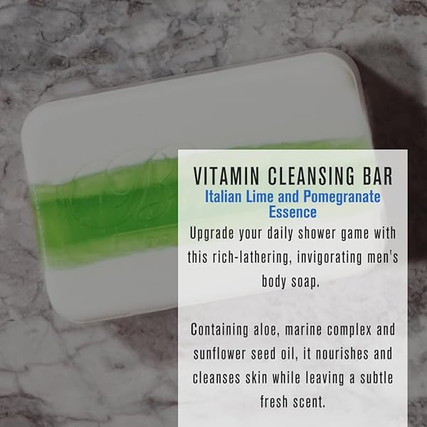 BAXTER OF CALIFORNIA VITAMIN CLEANSING BAR FOR MEN FOR ALL SKIN TYPES – ITALIAN LIME AND POMEGRANATE ESSENCE – 7 OZ
