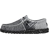 HEYDUDE Men's Wally Sox Tri Fans Black and Silver Size 15 | Men’s Shoes | Men's Lace Up Loafers | Comfortable & Light-Weight