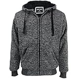 Marled Heavyweight Sherpa Lined Fleece Hoodies For Men Full Zip Plus Size Big and Tall Sweatshirts Jackets