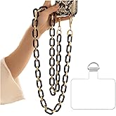 Turkalla Phone Crossbody Chain Cell Phone Lanyard,Acrylic Shouder Strap Universal Cellphone Chain Strap with Tether Patches Compatible with Most Phones Bag Purse (T)