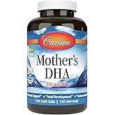 Carlson - Mother's DHA, 500 mg DHA, Prenatal Support, Fetal Development & Immune Health, 120 Softgels