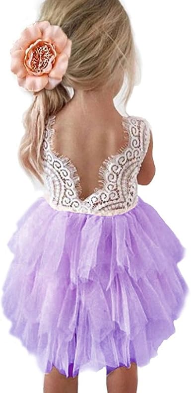 amazon purple flower girl dresses