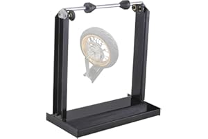 SUNROAD Motorcycle Wheel Balancer Fit for 28" Tires Rim Tire Balancing Spin Static Truing Stand Universal, Black