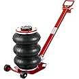 VEVOR Air Jack, 3 Ton/6600 lbs Triple Bag Air Jack, Air Bag Jack Lift Up to 15.75 Inch, 3-5S Fast Lifting Air Bag Jack for Cars with Adjustable Long Handle (Red)