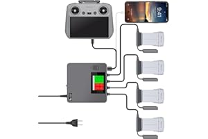 Hanatora LCD Parallel Charger with Storage Charge for DJI Mini 4 Pro,Mini 3/3 Pro Battery,Display Fast Multi Simultaneous Charging Hub Drone Accessories