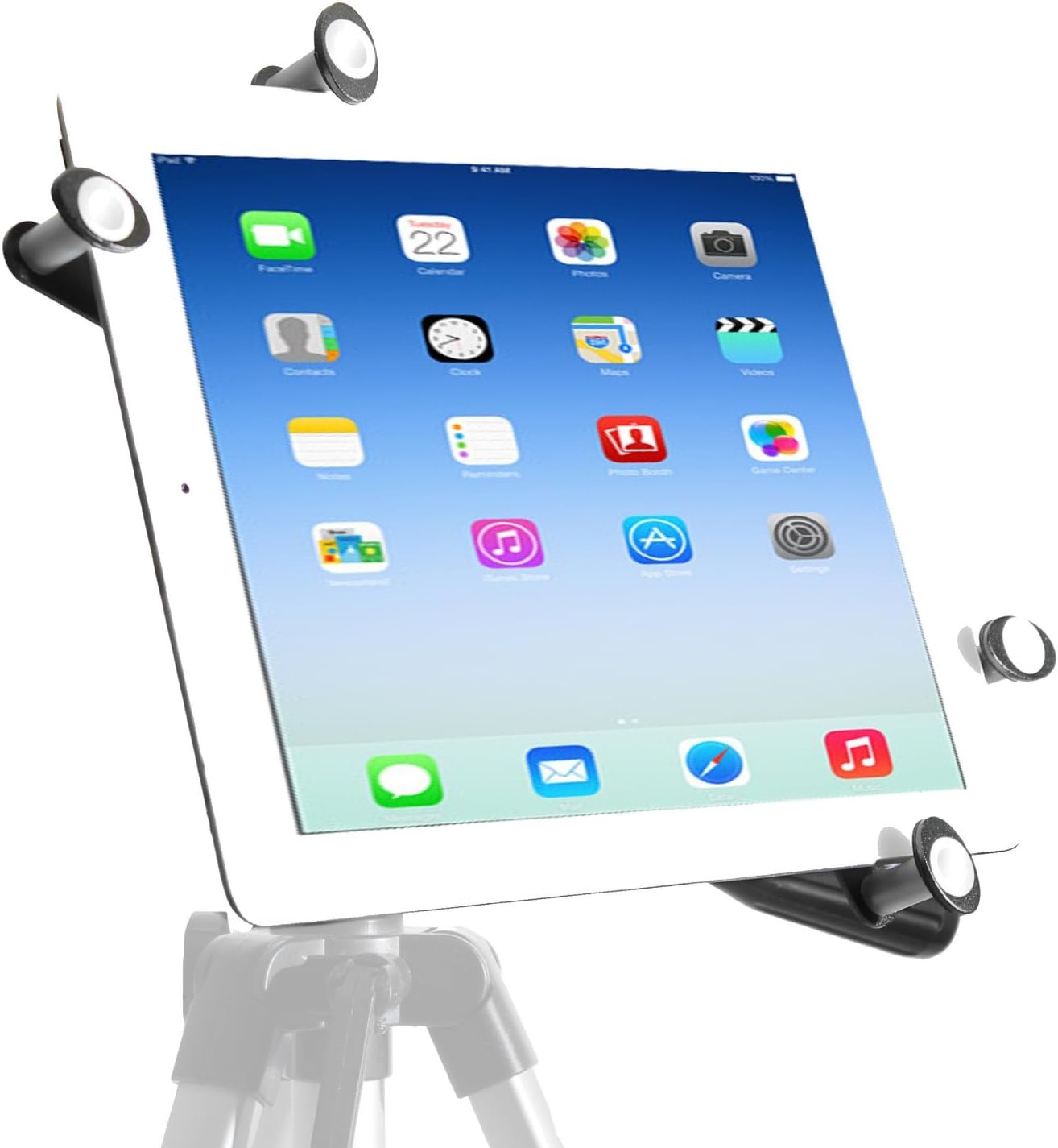 iShot Pro G7 Pro Universal Tablet Tripod Mount Adapter Holder Bracket Works with Most Cases & Sleeves Even Thick Otter Box Cases - Rock Solid All Metal Frame, Fits 7-10.5 inch Tablet Computers