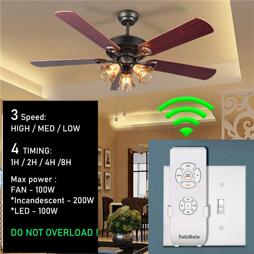 YUKIHALU 3in1 Small Size Universal Ceiling Fan Remote Control Kit
