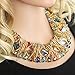 KAYMEN FASHION JEWELLERY Luxury Gold Plated Copper Chians and Crystal Stone Knit Statement Choker Necklaces for Women 4 Colors (Multicolor)