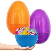 2-Count Massive Multicolor Fillable 8" Inch Easter Eggs Colorful Bright Plastic, Stands Upright, Perfect for Surprise, Easter Hunt, Assorted Colors, 8" Giant Fillable Eggs (2-Pack)