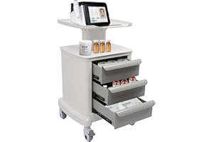 Medical Trolley Cart with Drawers, Rolling Lab Cart Hospital Ultrasound Cart with Wheels, 4 Tier Mobile Utility Cart with Lap