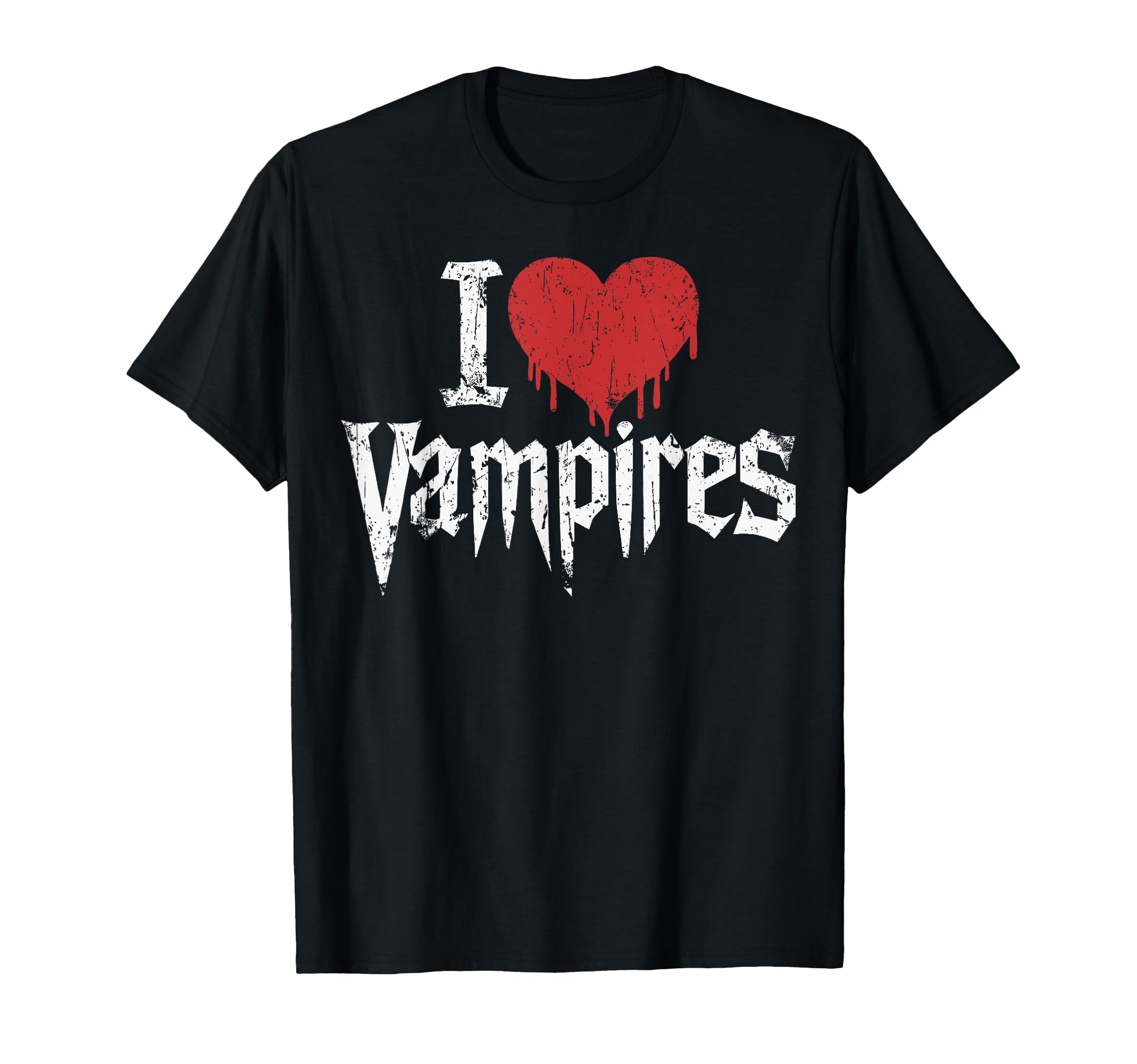 Photo 1 of I Love Vampires I Red Heart Vampires Grunge Halloween Horror T-Shirt