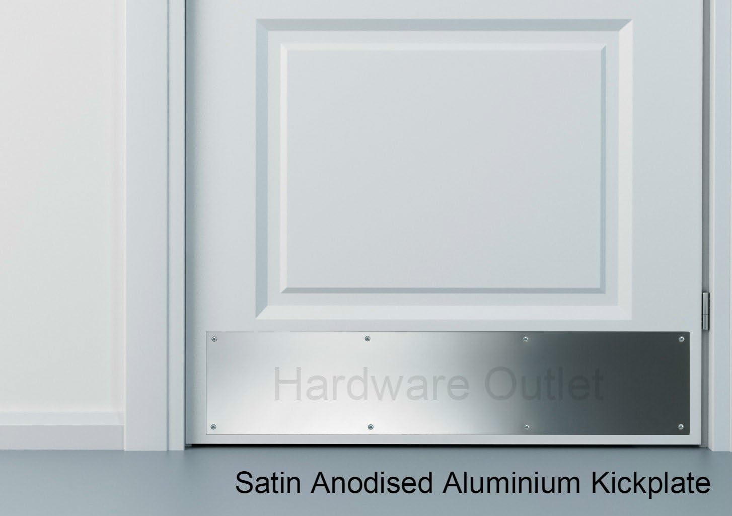 Hardware Outlet Aluminium Door Kickplate complete with fixing screws - 13 sizes to choose from (750 x 150mm)
