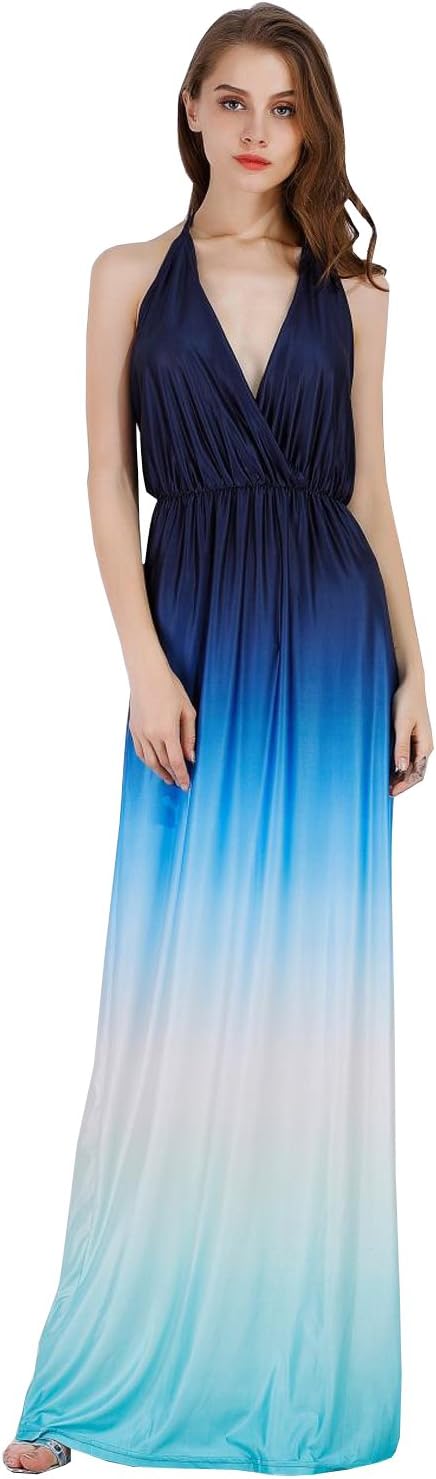 Shadi Bridal Women's Lace Ombre Long Prom Dresses Gradient Sleeveless Formal Evening Party Gowns