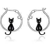 Fryneauy Cute Animal 925 Sterling Silver Hoop Earring Circle Earring S925 Jewelry for Women