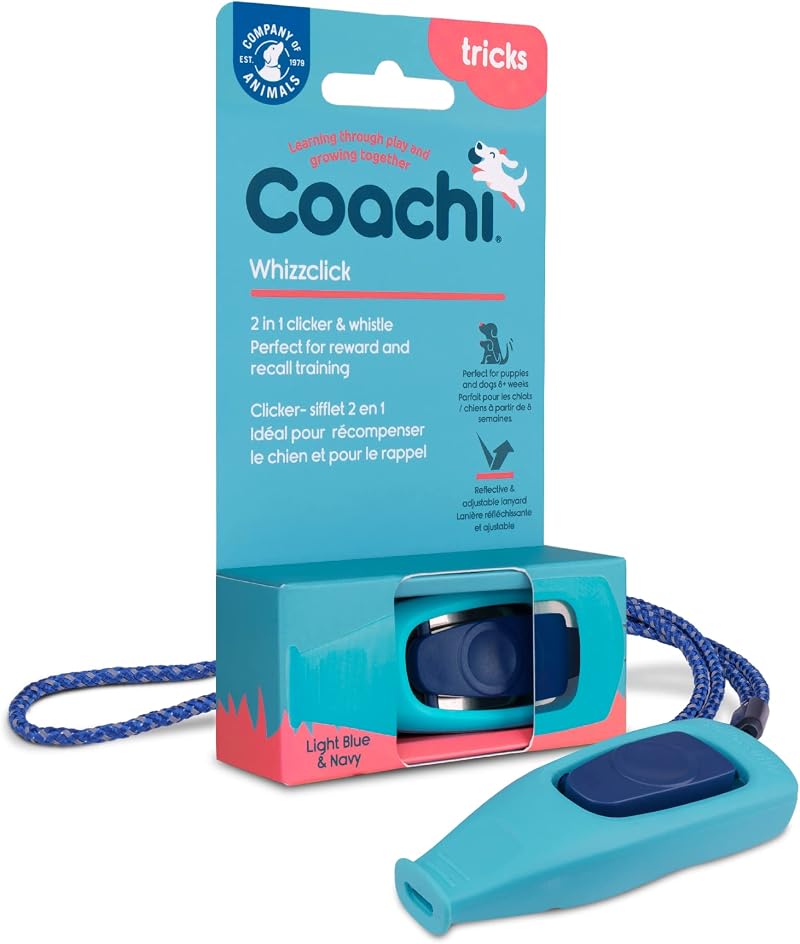 Coachi Whizzclick 2-in-1 Clicker and Whistle Training Aid with Reflective