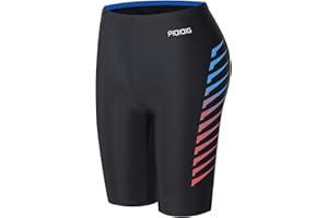 PIQIDIG Youth Boys Swim Jammers Solid Swimsuit Quick Dry Athletic Swimming Shorts UPF 50+ Sun Protection