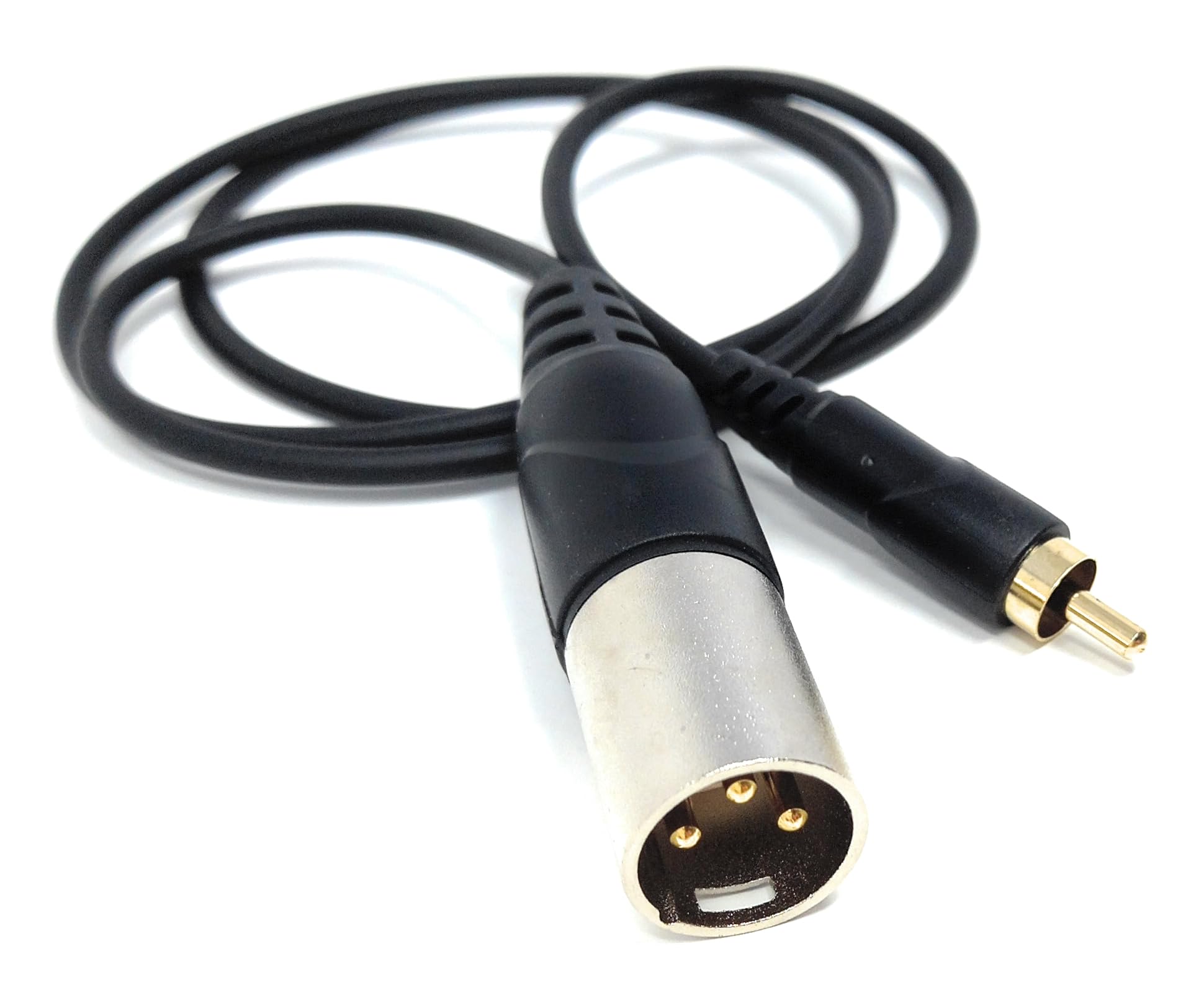 DRUT 1m 3-Pin Male XLR to RCA Phono Single Plug Cable for HiFi Audio, Music Instruments, Mixer, Microphone Lead, Cable, Gold Plated 3.3ft
