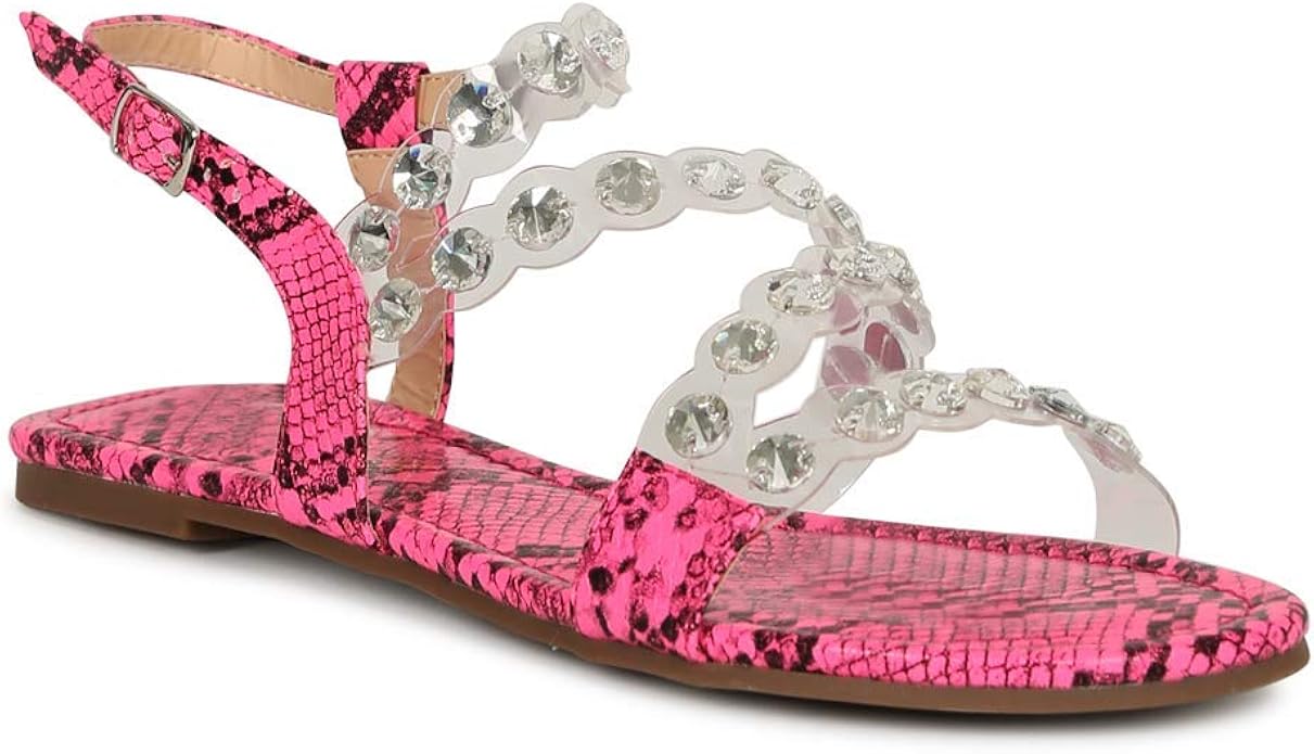 snake rhinestone sandals