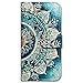 Bcov Case for iPhone 6s Plus/iPhone 6 Plus, Bcov Green Circular Mandala Wallet Leather Cover Case for iPhone 6 Plus/6S Plus