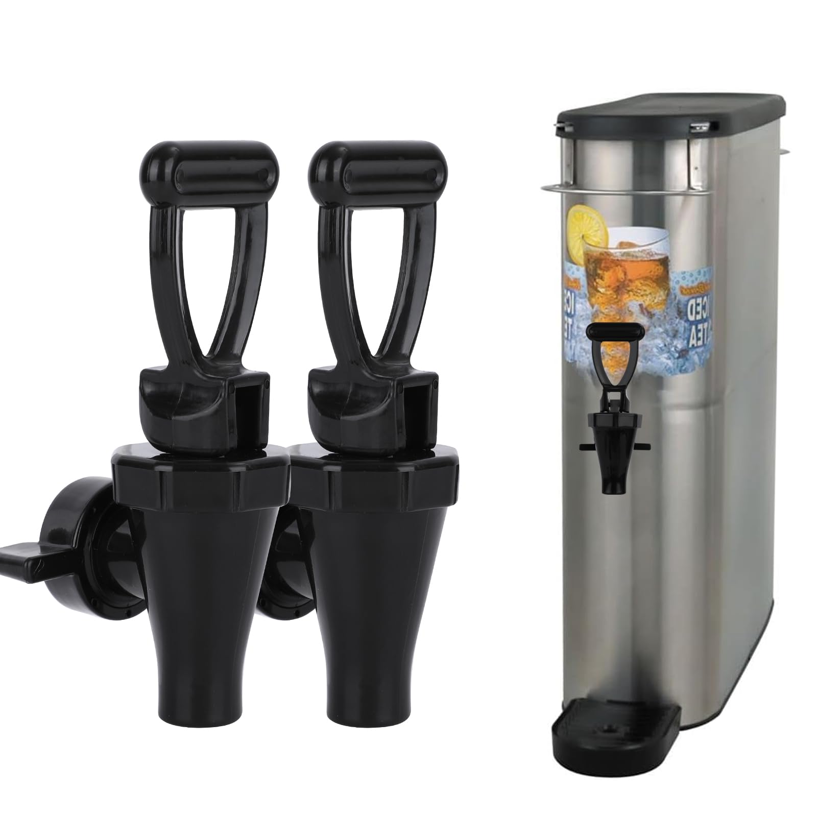 Photo 1 of 03260.0002 Faucet Kit for Tea Dispenser, Replacement Spigot for Beverage Dispenser (2 Pack Set, Include 2 Wing Nut and 2 C-Ring) (2)