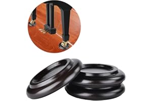 MIFXIN Grand Piano Caster Cups with Felt Bottom 3 Pack Solid Wood Upright Piano Legs Pads Hardwood Floor Protector Furniture Foot Caster Cups with EVA Anti-Slip Foam Pad (Brown)