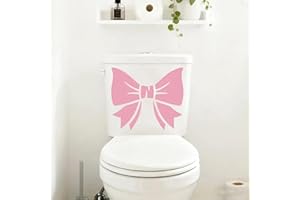 XSuYung Pink Bow Bathroom Decor，Wall Stickers for Girls Room,Pink Wall Decals，Mirror Stickers for Bathroom，Bathroom/Bedroom/O