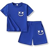Vitalique Boys Clothes Size 6-12 Years Short Sleeve T-Shirt & Shorts Set Casual Spring Summer Outfits
