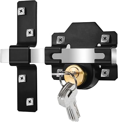 HeavenBird Mortrise Long Throw Gate Lock for Wood Doors 50mm Thick 5 Keys
