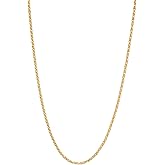 The Bling Factory 1.7mm 14k Yellow Gold Plated Square Twisted Box Chain Necklace