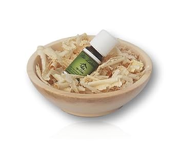 Zirben Duftset mit Zirbeholz Schale naturbelassen, Zirbenspäne aus 100% Alpen Zirbenholz und 10ml Bio-Zirbenöl