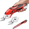 TOOLSPACE Cordless Electric Scissors With Two Blades, Cardboard Cutter for Cutting Fabric, 4V Lithium-Ion Rechargeable Battery, Easy Carry and Fast Charging