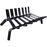 Amagabeli Fireplace Log Grate 24 inch Wide Heavy Duty Solid Steel Indoor Chimney Hearth 3/4 Bar Fire Grates for Outdoor Kindl