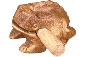 DUONGJAIS BRAND 2.5 Inch Natural Color Guiros Percussion Instruments Wooden Frog, Wooden Frog Musical Instrument Home Decor Handcrafted Decoration (2.5"Natural Color)