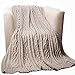Battilo Light Grey Throw Blanket for Couch, Woven Chenille Knit Throw Blanket Versatile for Chair, 51 x 67 Inch Super Soft Warm Decorative Blanket for Bed, Sofa and Living Room