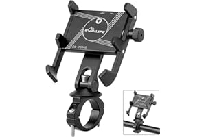 BOBILIFE Aluminum Bike Phone Mount Holder - 360° Adjustable Bicycle Cell Phone Holder Stand Universal for iPhone, Samsung Galaxy and Most 4" - 7" Smart Phones (Handlebar Mounted)